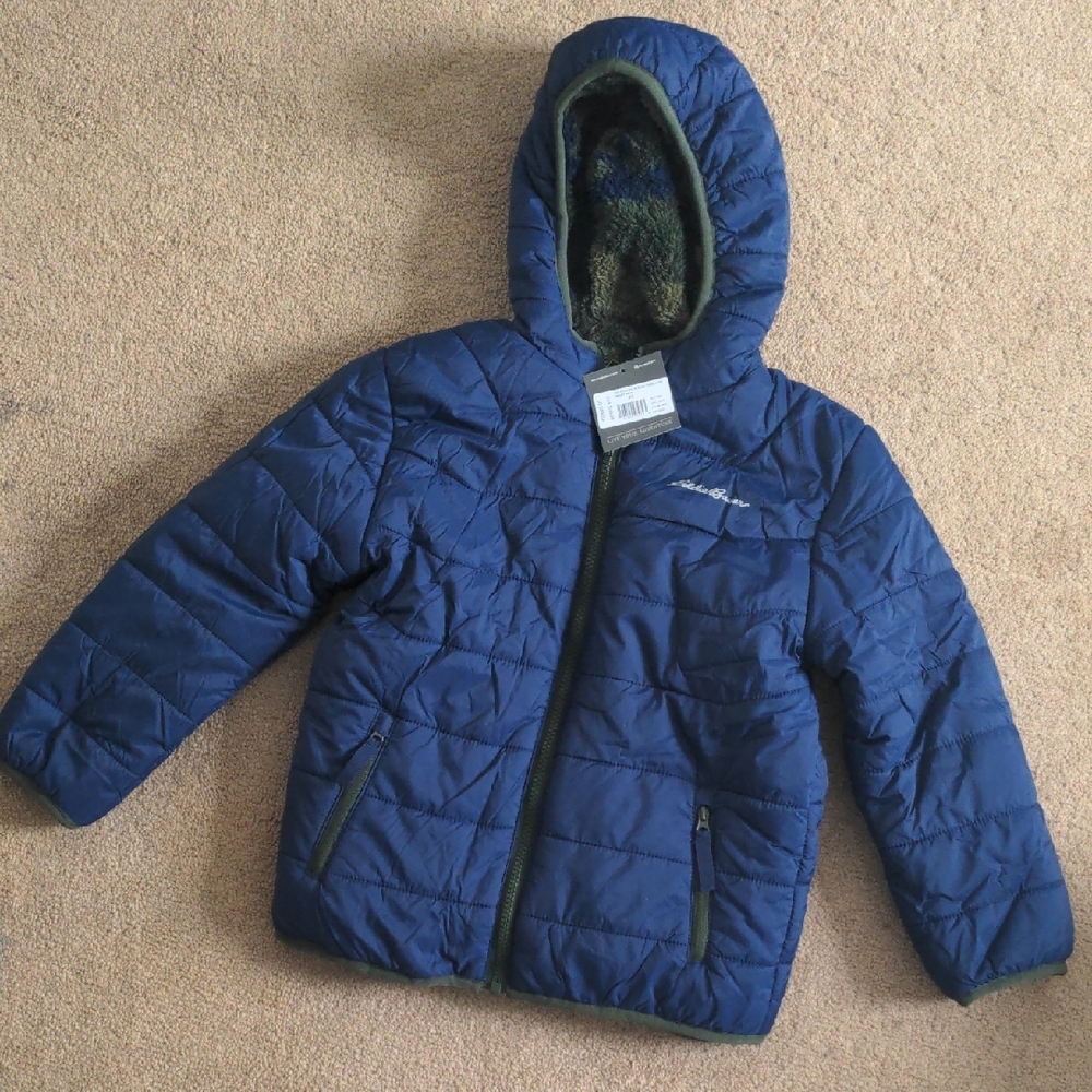NWOT Boys Deer Harbor Reversible Hooded Jacket
